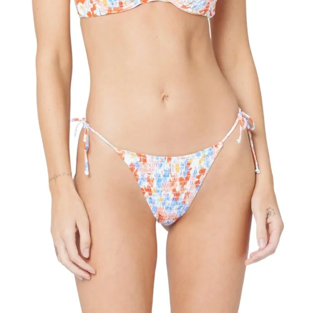 NWT L*Space Aubree Smocked Bitsy Bikini Bottom in Flowers Forever